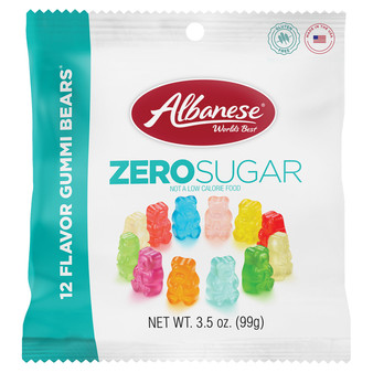 Albanese Zero Sugar 12 Flavor Gummi Bears - 3.5 Ounce Bags - 12ct Box