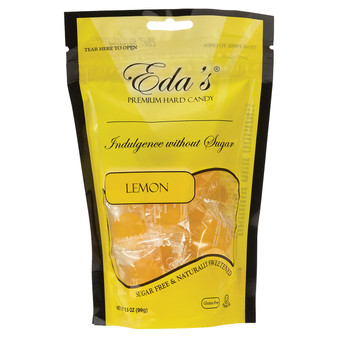 Eda's Sugarfree Premium Hard Candy - Lemon - 3.5 Ounce Bags - 12ct