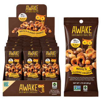 Awake Caffeinated Trail Mix - Nevil's Classic Crunch - 12ct Display Box