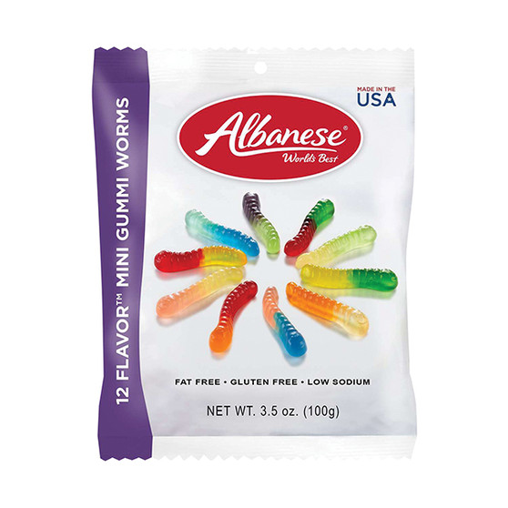 Albanese World's Best Mini Gummi Worms - 3.5 Ounce Bags - 12ct Box