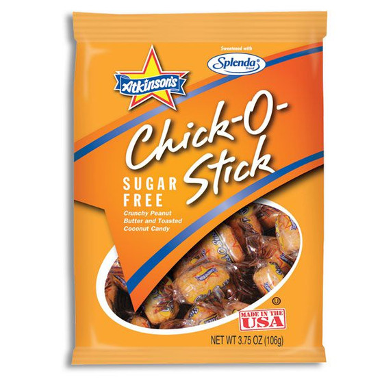 Atkinson's Sugar-Free Chick-O-Stick Peanut Butter and Coconut Candy - 3.75 Ounce Bags