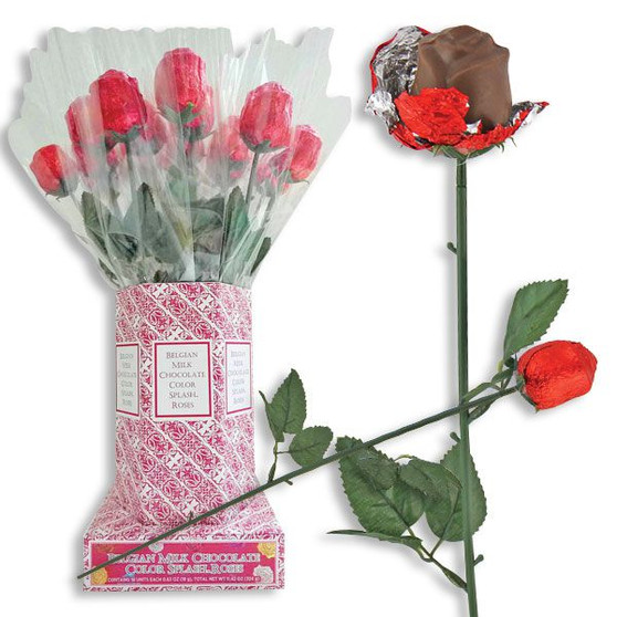 Belgian Milk Chocolate Roses - 20ct Display