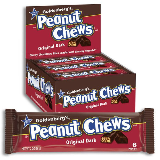 Goldenberg's Original Dark Chocolate Peanut Chews - 24ct Display Box