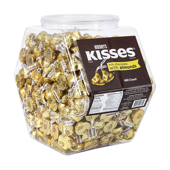 Hershey's Kisses Milk Chocolate with Almonds - Bulk Display Tub