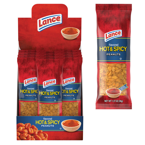 Lance Hot and Spicy Peanuts - 12ct Display Box