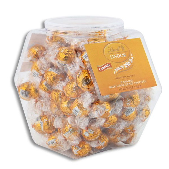 Lindt Lindor Truffles - Caramel and Milk Chocolate - Bulk Display Tub