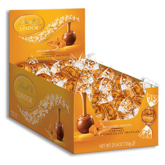 Lindt Lindor Truffles - Caramel and Milk Chocolate - Display Box