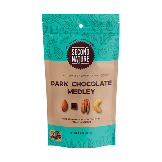 Second Nature Snacks Resealable Bags - Dark Chocolate Medley - 12ct Display Box
