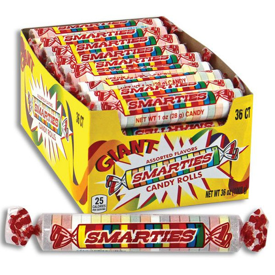 Smarties Giant Candy Rolls - 36ct Display Box