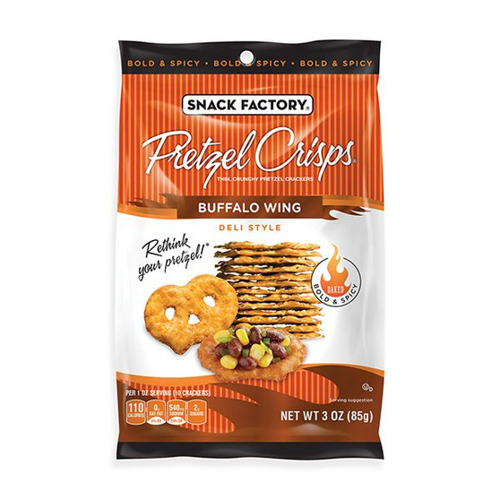 Snack Factory Pretzel Crisps - Buffalo Wing - 8ct Display Box