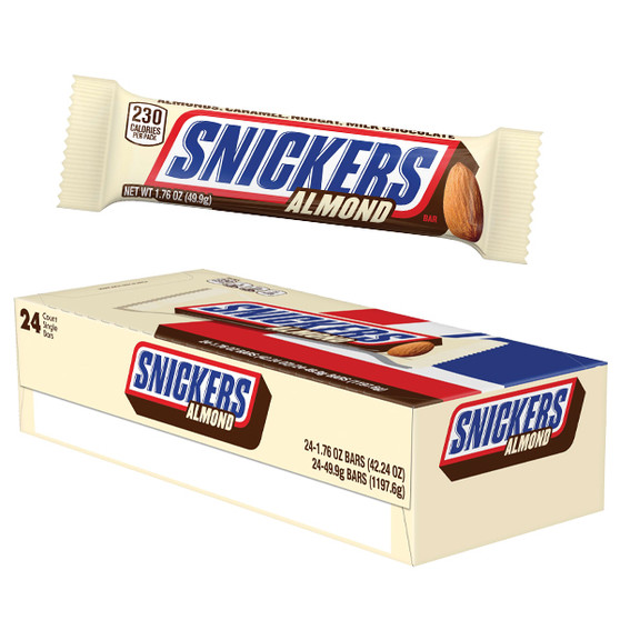 Snickers with Almonds Candy Bars - 24ct Display Box