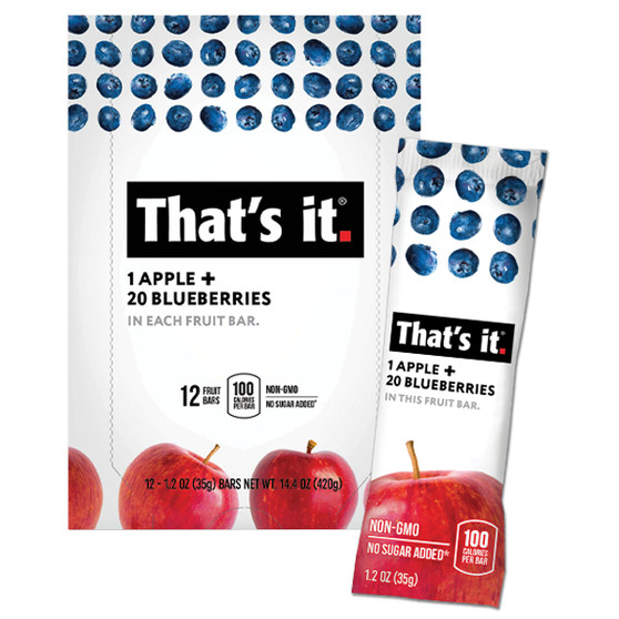 That's It Fruit Bars - Apple and Blueberry - 12ct Display Box