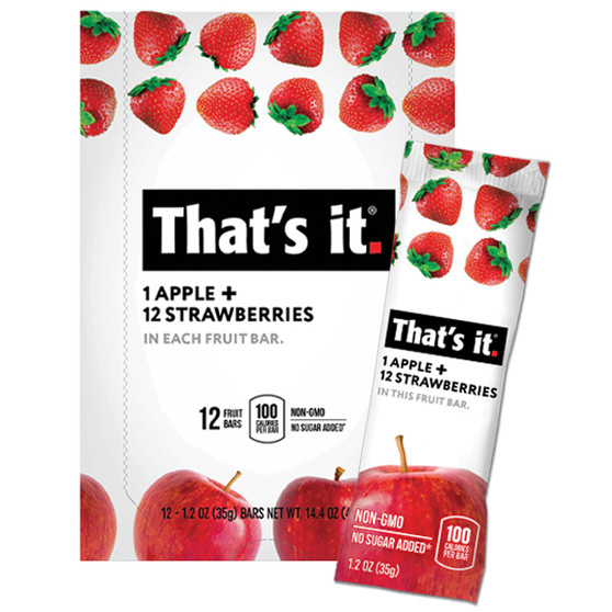 That's It Fruit Bars - Apple and Strawberry - 12ct Display Box