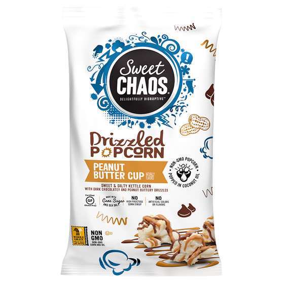 Sweet Chaos Handmade Kettle Corn - Peanut Butter Cup Drizzle - 8ct Display Box