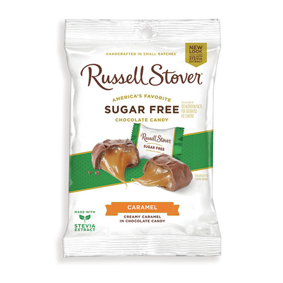 Russell Stover Sugar-Free Chocolate Candy - Caramel - 3 Ounce Bags - 10ct Box