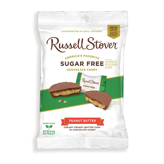 Russell Stover Sugar-Free Chocolate Candy - Peanut Butter - 2.4 Ounce Bags - 10ct Box