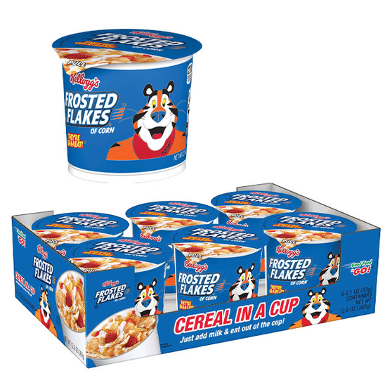 Kellogg's Frosted Flakes Cereal Cup - 6ct Display Box