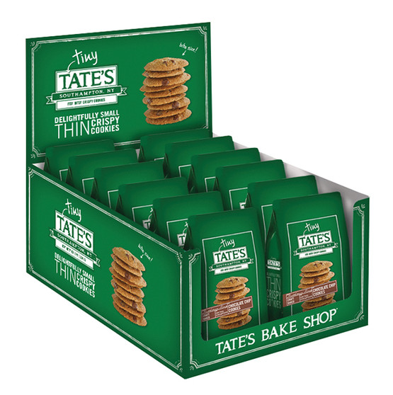 Tiny Tate's Thin Crispy Chocolate Chip Cookies - 1 Ounce Packs - 24ct Display
