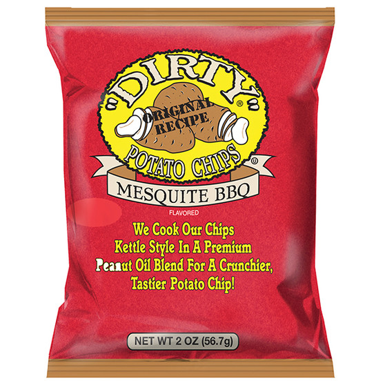 Dirty All Natural Potato Chips - Mesquite Barbecue - 2 Ounce Bags - 12ct