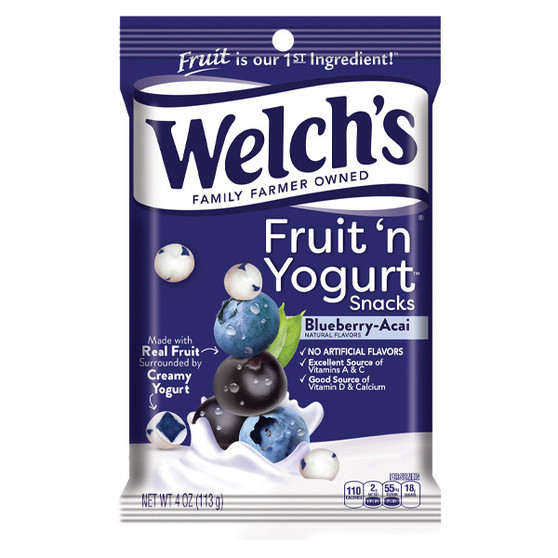 Welch's Fruit 'n Yogurt Snacks - Blueberry Acai - 4.0 Ounce Bags - 12ct Box