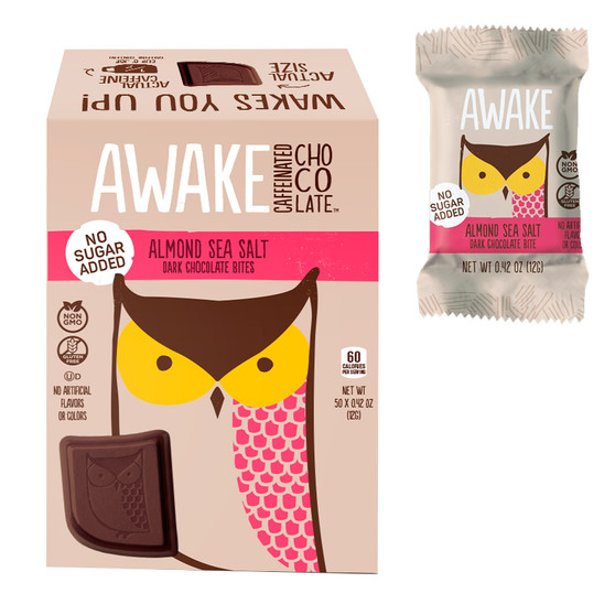 Awake Caffeinated Sugar-Free Chocolate Bites - 50ct Display Box