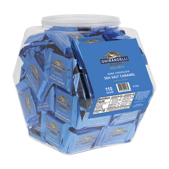 Ghirardelli Squares - Dark Chocolate Sea Salt - Bulk Display Tub - 110ct