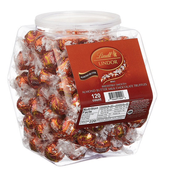 Lindt Lindor Truffles - Almond Butter Milk Chocolate - Bulk Display Tub - 120ct