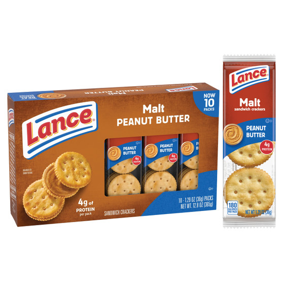 Lance Malt Peanut Butter Sandwich Crackers - 10ct Display Box
