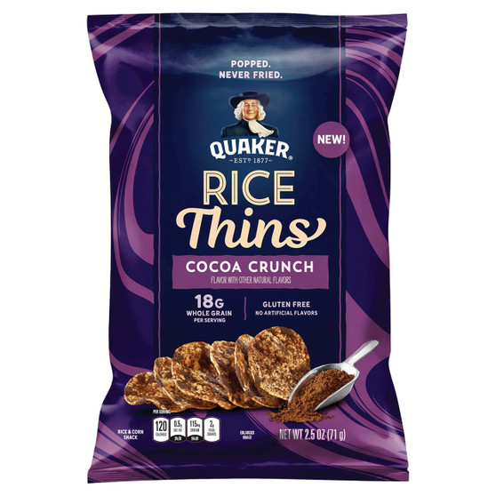Quaker Rice Thins - Cocoa Crunch - 2.5 Ounce Bags