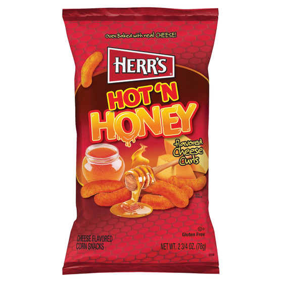 Herr's Hot 'N Honey Cheese Curls - 2.75 Ounce Bags - 12ct Box
