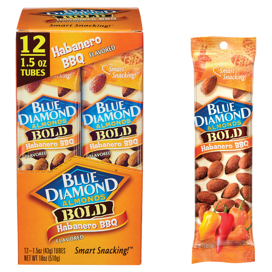 Blue Diamond BOLD Almonds - Habanero BBQ - 12ct Display Box