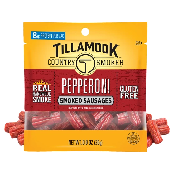 Tillamook Country Smoker Pepperoni Smoked Sausages - 24ct Display Box