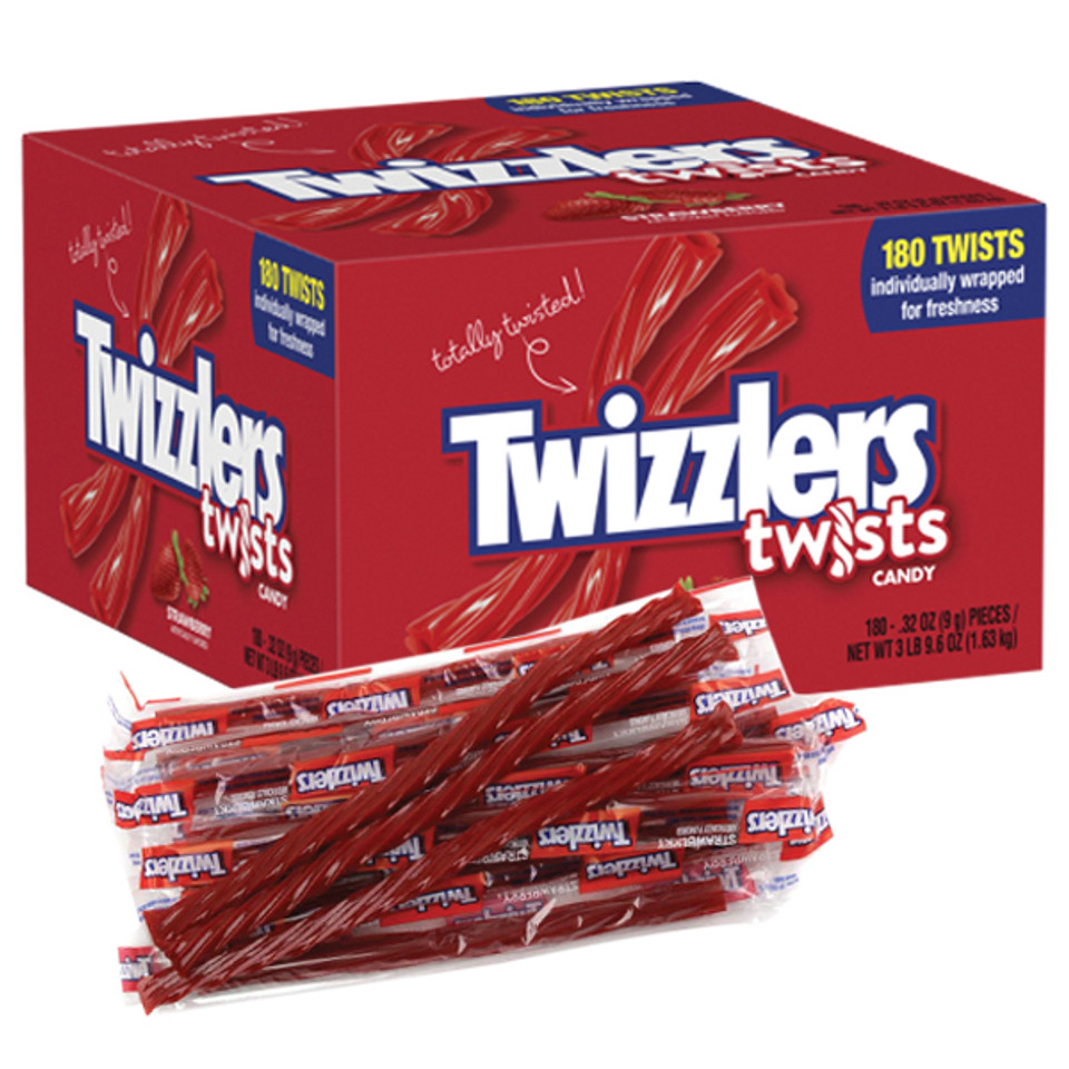 Twizzlers Individually Wrapped Strawberry Twists 180ct Display Box