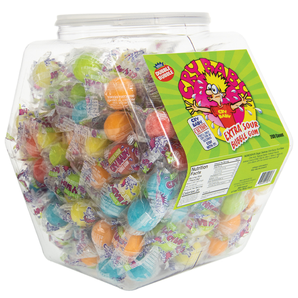 Dubble Bubble Cry Baby Extra Sour Bubble Gum Bulk Display Tub