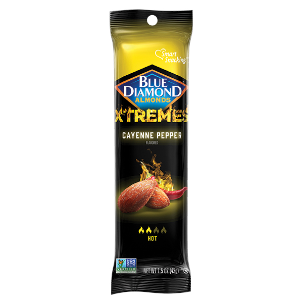 Blue Diamond Xtremes Almonds Cayenne Pepper 12ct Display