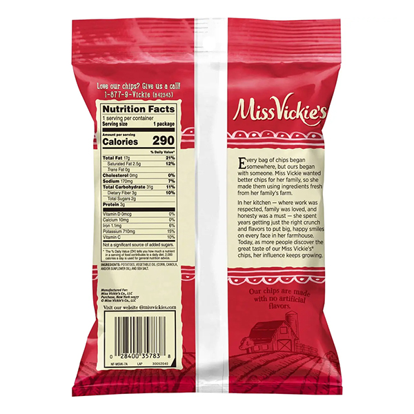 Miss Vickie's Sea Salt Kettle Cooked Potato Chips 1.875 Ounce Bags 6ct