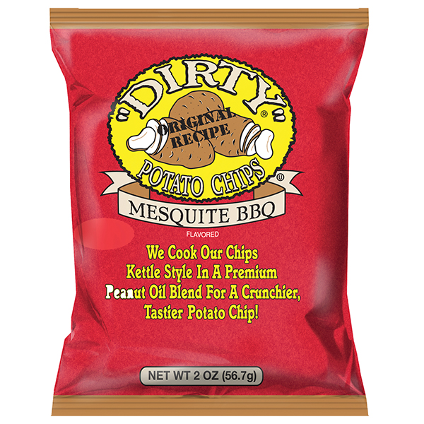 Dirty All Natural Potato Chips Mesquite Barbecue 2 Ounce Bags 12ct