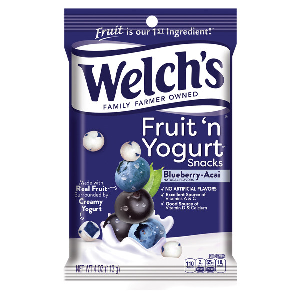 Welch's Fruit 'n Yogurt Snacks Blueberry Acai 4.0 Ounce Bags 12ct Box