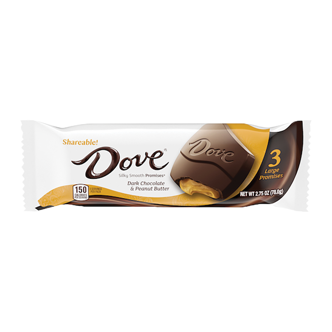 DOVE Large PROMISES Dark Chocolate & Peanut Butter, 2.75oz