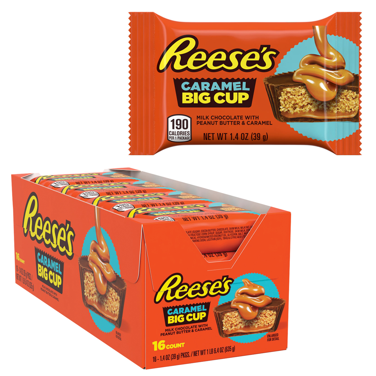 Reeses Big Peanut Butter Cups With Caramel 16ct Display Box