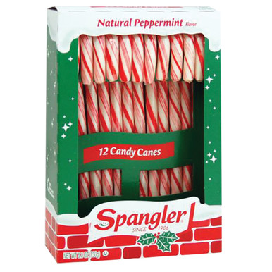 Spangler Natural Peppermint Candy Canes - 12ct Display Box