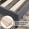 Single Bed Soft Linen Grey 3FT Upholstered Bed with Winged Headboard, Wood Slat Support