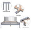 Double Bed 4ft6 Solid Wooden Bed Frame