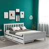 Abrihome Wooden Solid White Pine Storage Bed with Drawers Bed Furniture Frame for Adults, Kids, Teenagers 4ft6 Double (White 190x135cm)