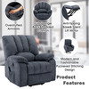 Abrihome Electric Power Lift Recliner Chair Sofa with Massage and Heat for Elderly 2 Side Pockets USB Ports Single Recliner Chairs for Living Room Overstuffed Fabric Reclining