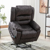 Abrihome Electric Power Lift Recliner Chair Sofa with Massage and Heat for Elderly 2 Side Pockets USB Ports Single Recliner Chairs for Living Room