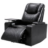 Abrihome Electric Recliner Chair with USB Charge Port, 360 Swivel Tray Table, Hand in-Arm Storage, Cup Holders, Ambient Lighting - Ambient Lighting Gaming Recliner Chair Home Theater Seating