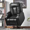 Abrihome Electric Power Lift Recliner Chair Sofa for Elderly, 3 Positions, Side Pockets and 2 Cup Holders, Remote control, Faux Leather