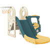 Abrihome 4-in-1 Kids Slide Set including Bus, Slide, Activity Ladder, Basketball Hoop and Matching Basketball