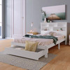 Details of Abrihome Bed with Shelves, White Wooden Storage Bed